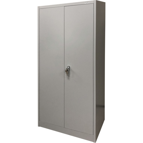Storage Cabinet, Steel, 4 Shelves, 66" H x 30" W x 15" D, Grey Action Paper