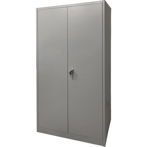 Armoire de rangement, Acier, 4 Tablettes, 78" h x 36" la x 24" P, Gris Action Paper