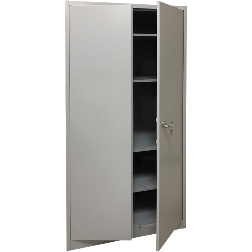 Armoire de rangement, Acier, 4 Tablettes, 78" h x 36" la x 24" P, Gris Action Paper