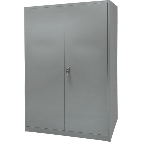 Armoire de rangement, Acier, 4 Tablettes, 78" h x 48" la x 24" P, Gris Action Paper