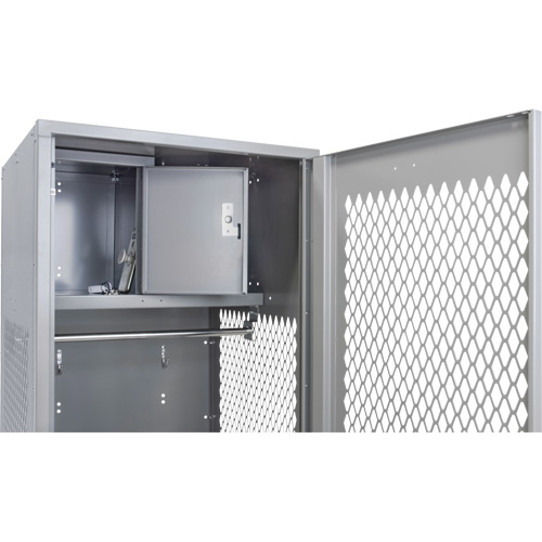 Gear Locker with Door, Steel, 24" W x 24" D x 72" H, Grey Action Paper