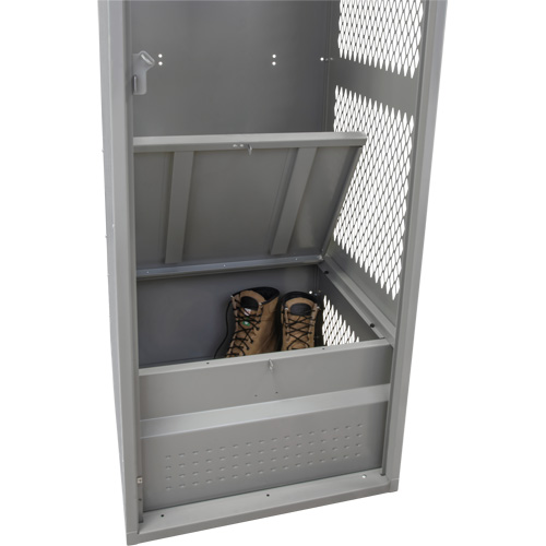 Gear Locker, Steel, 24" W x 24" D x 72" H, Grey Action Paper