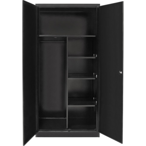 Combination Storage Cabinet, 36" W x 18" D x 72" H, Black Action Paper