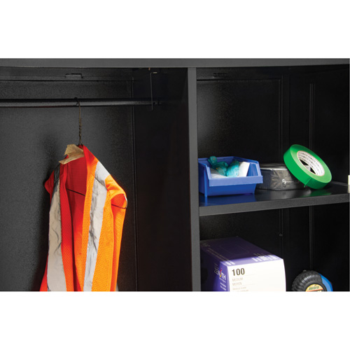 Combination Storage Cabinet, 36" W x 18" D x 72" H, Black Action Paper