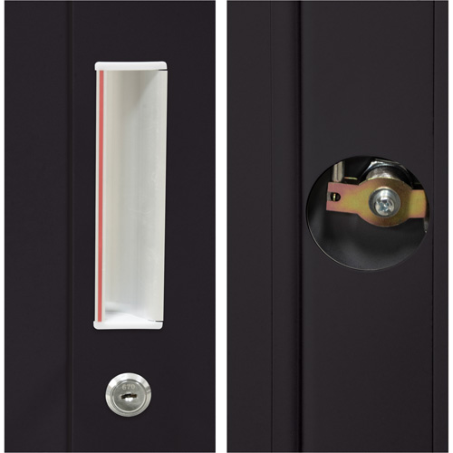 Combination Storage Cabinet, 36" W x 18" D x 72" H, Black Action Paper