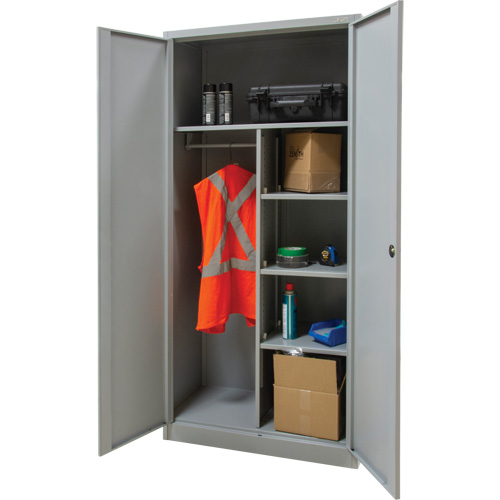 Armoire de rangement combin&eacute;e, 36" la x 18" p x 72" h, Gris Action Paper