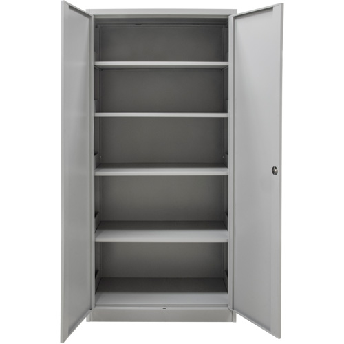 Hi-Boy Storage Cabinet, Steel, 4 Shelves, 72" H x 36" W x 18" D, Grey Action Paper