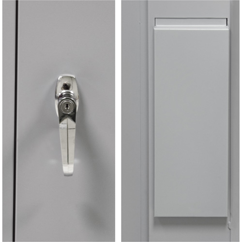 Armoire garde-robe, Acier, 36" la x 18" p x 72" h, Gris Action Paper
