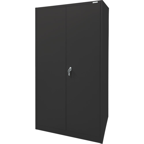 Armoire d'entreposage, Acier, 4 Tablettes, 78" h x 36" la x 24" P, Noir Action Paper