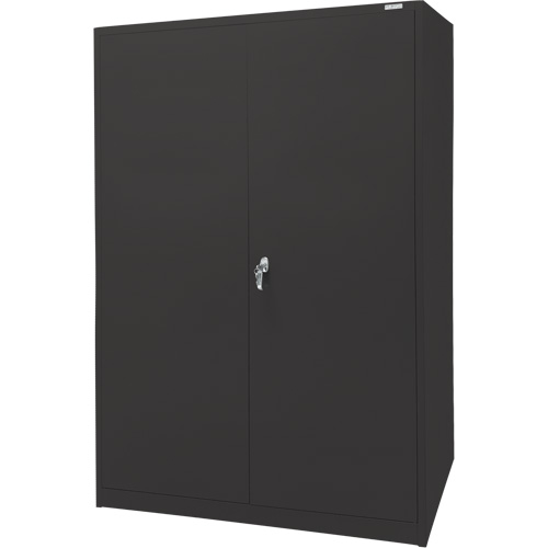 Armoire d'entreposage, Acier, 4 Tablettes, 78" h x 48" la x 24" P, Noir Action Paper
