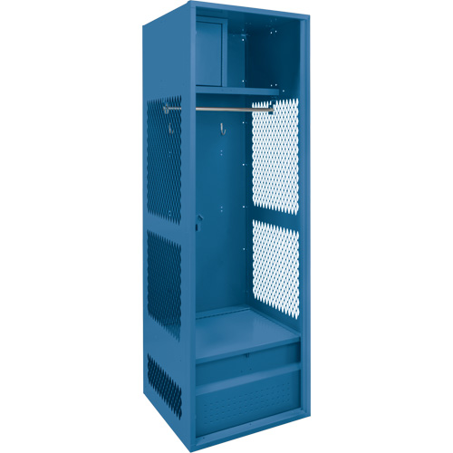 Casier pour &eacute;quipement, Acier, 24" la x 18" p x 72" h, Bleu fonc&eacute; Action Paper
