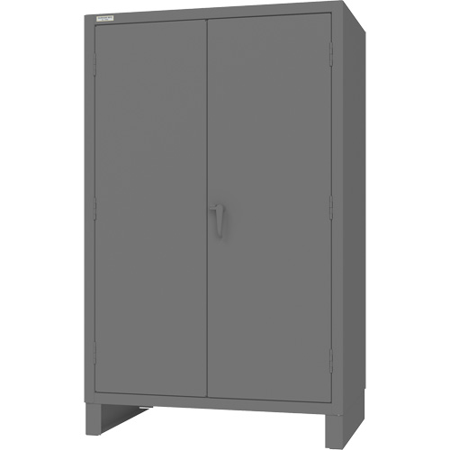 Cabinet with Recessed Pegboard Doors, Steel, 4 Shelves, 78" H x 48" W x 30" D, Grey Action Paper