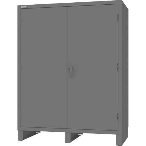Cabinet with Recessed Doors, Steel, 4 Shelves, 78" H x 60" W x 30" D, Grey Action Paper