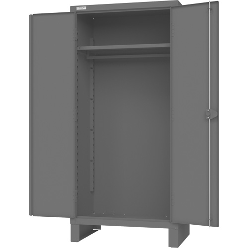 Cabinet with Hanging Bar & Standard Recessed Doors, Steel, 78" H x 36" W x 24" D, Grey Action Paper