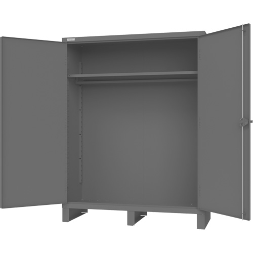 Cabinet with Hanging Bar & Standard Recessed Doors, Steel, 78" H x 60" W x 24" D, Grey Action Paper