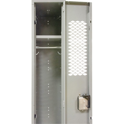 Vented Lockers, Bank of 2, 24" x 18" x 88", Steel, Grey, Knocked Down, Perforated Action Paper