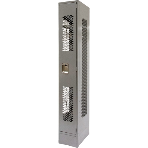 Vented Lockers, 12" x 18" x 78", Steel, Grey, Knocked Down, Perforated Action Paper