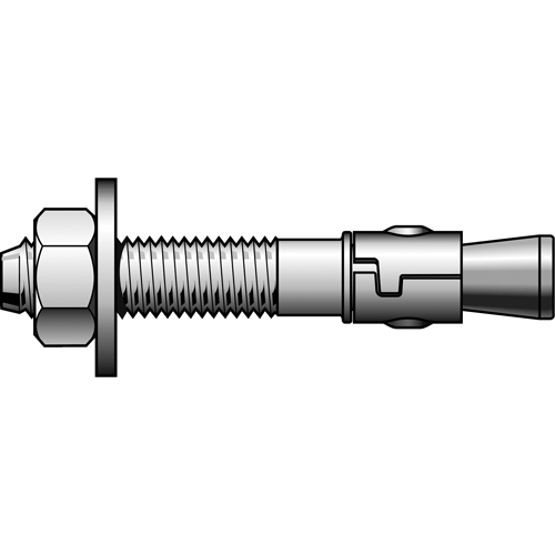 Stainless Steel Power Stud Wedge Anchors, Stainless Steel, 1" x 6" Action Paper