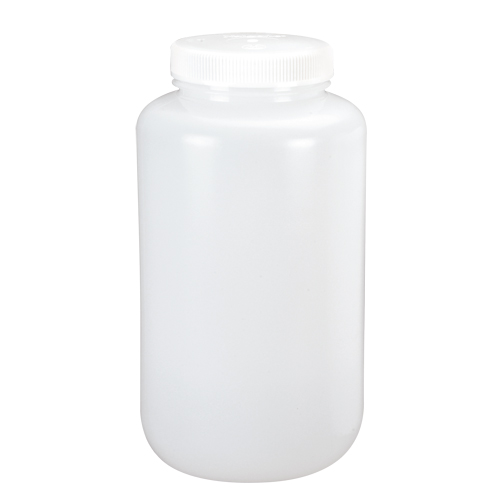 Wide-Mouth Bottles, Round, 1/2 gal., Plastic Action Paper