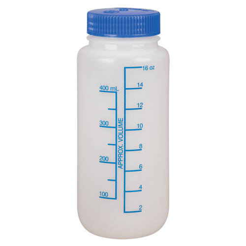 Wide-Mouth Bottles, Round, 16 oz., Plastic Action Paper