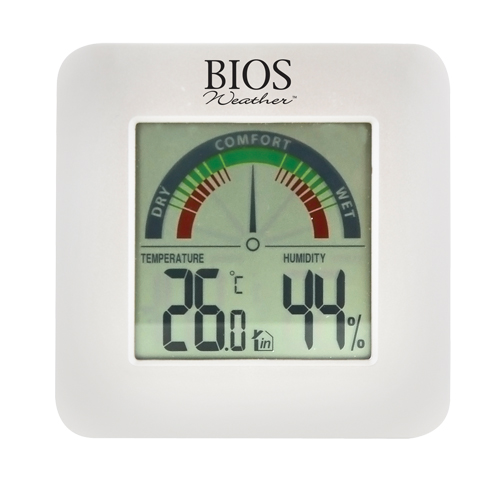 Indoor Hygrometers with BIOS Comfort Scale, Contact, Digital, -58-158°F (-50-70°C) Action Paper