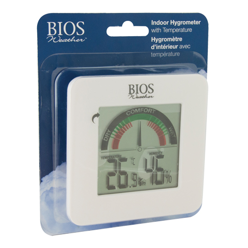Indoor Hygrometers with BIOS Comfort Scale, Contact, Digital, -58-158°F (-50-70°C) Action Paper