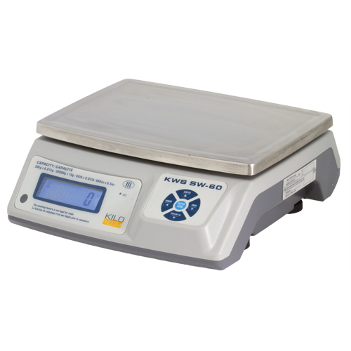 Electronic Digital Weighing Scales, 60 lbs. / 30 kg Cap., 0.01 kg/10 g/0.02 lbs./0.5 oz. Graduations Action Paper