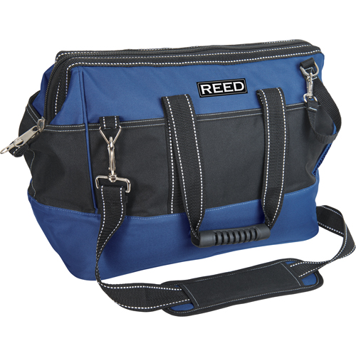 Industrial Tool Bag, Polyester, 33 Pockets, Black/Blue Action Paper