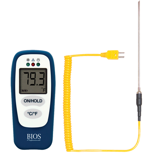 Food Thermometer with HACCP Check, Contact, Digital, -83.2 - 1999°F (-64 to 1400°C) Action Paper