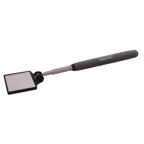 Inspection Mirror, Square, 1-3/4" L x 1-3/4" W, Telescopic Action Paper