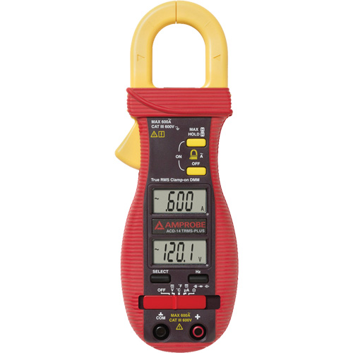 ACD-14-PLUS Clamp-On Multimeter with Dual Display, AC/DC Voltage, AC Current Action Paper
