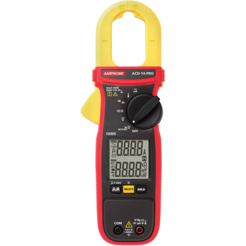 ACD-14-PRO Clamp-On TRMS Multimeter with Dual Display, AC/DC Voltage, AC Current Action Paper