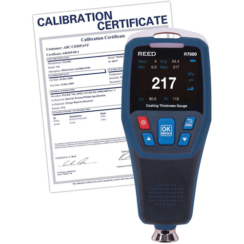 Coating Thickness Gauge with ISO Certificate Action Paper