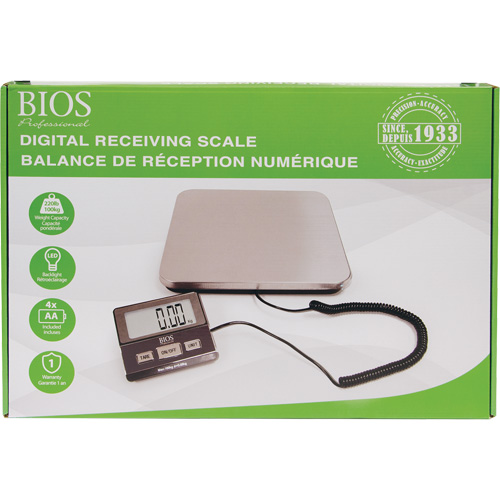 Digital Receiving Scale, 220 lbs. Cap., 1 lbs. Graduations Action Paper