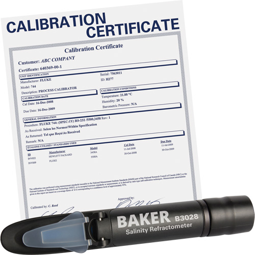 Refractometer with ISO Certificate, Analogue (Sight Glass), Salinity Action Paper