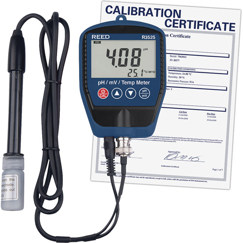 pH/mV Meter with Temperature with ISO Certificate Action Paper
