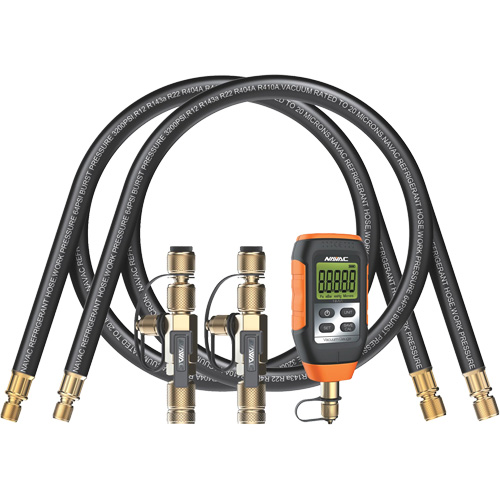 Rapid Evacuation Kit with Hoses, Core Tools, & Micron Gauge Action Paper