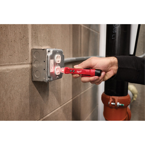 D&eacute;tecteur de tension avec DEL et testeur de prise DDFT, 50 V - 1000 V, Alerte Affichage & son Action Paper