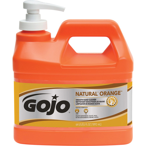 Natural Orange Hand Cleaner, Cream, 1.89 L, Pump Bottle, Citrus/Orange Action Paper
