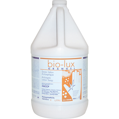 Savon liquide antimicrobien Orangel Bio-Lux , Liquide, 4 L, Parfum&eacute; Action Paper