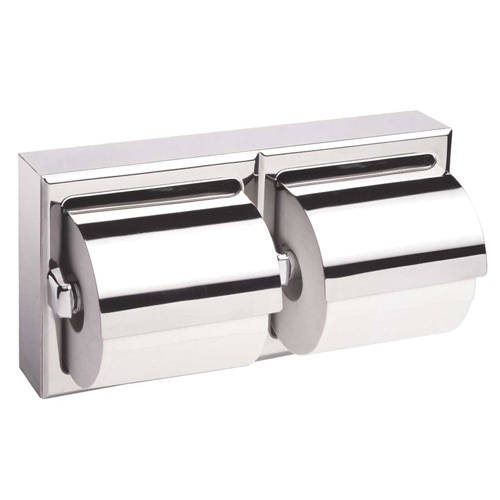 Two-Roll Toilet Paper Dispenser with Hoods, Multiple Roll Capacity Action Paper