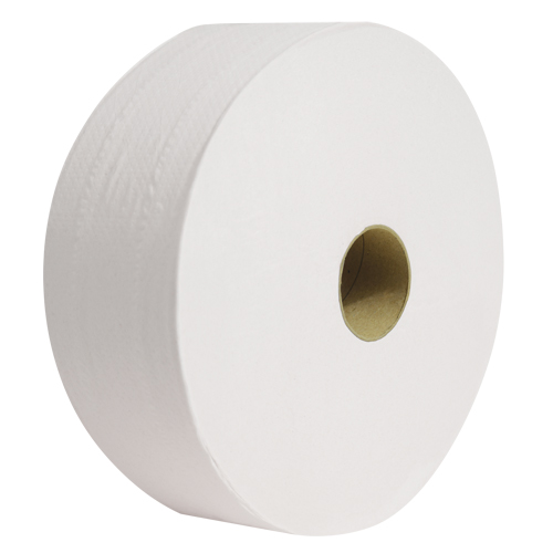 Pro Perform Toilet Paper, Jumbo Roll, 2 Ply, 1400' Length, White Action Paper
