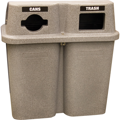 Recycling Containers Bullseye, Curbside, Plastic, 2 x 22 US gal. Action Paper