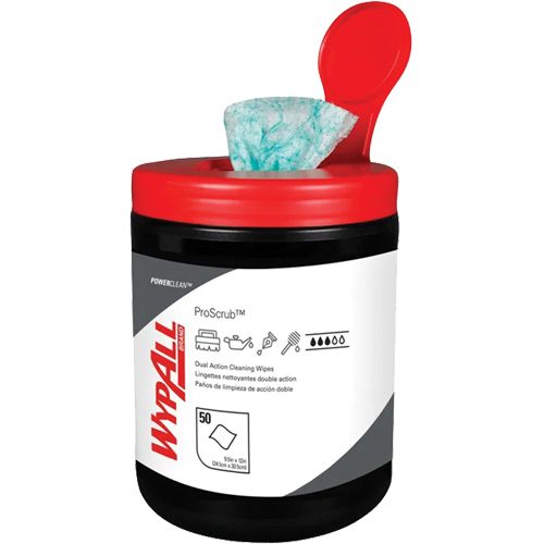 Wypall&reg; Dual Action Cleaning Wipes, 50 Wipes, 12" x 10-1/2" Action Paper
