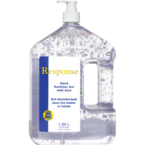 Response&reg; Hand Sanitizer Gel with Aloe, 1890 ml, Pump Bottle, 70% Alcohol Action Paper