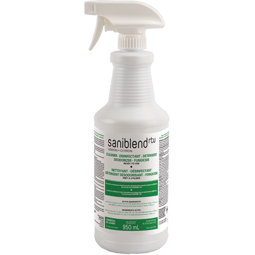 SaniBlend Ready-To-Use Disinfectant & Sanitizer, 950 ml, Trigger Bottle Action Paper