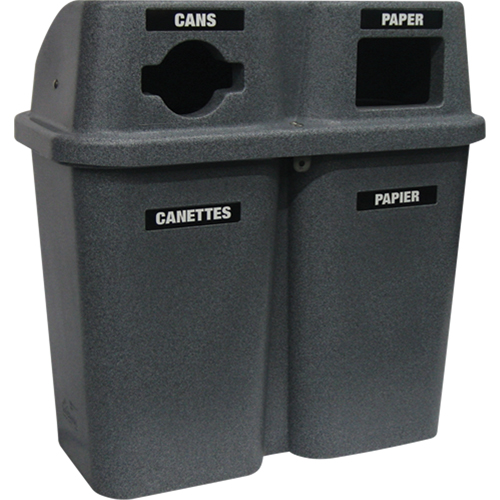 Contenants de recyclage Bullseye, Bord de rue, Plastique, 2 x 22 gal. US Action Paper