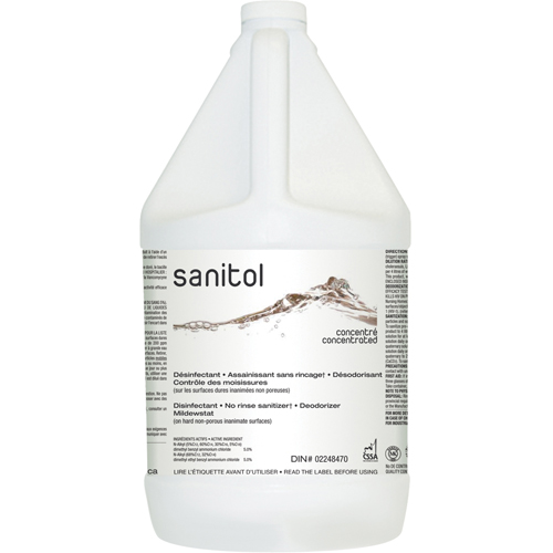 Sanitol Super Concentrated Sanitizer & Deodorizer, 4 L, Jug Action Paper