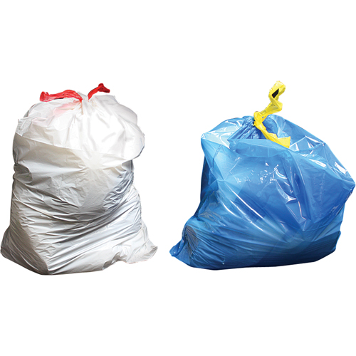 Sure-Tie&reg; Garbage Bags, Strong, 33" W x 38" L, 0.9 mils, Clear, 121.13 L (32 Gal.) Capacity Action Paper