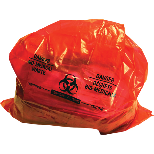 Sacs pour d&eacute;chets bio-m&eacute;dicaux Sure-Guard, Biorisque, 38" lo x 30" la, 2 mil Action Paper